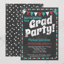 Invitación a la fiesta de graduación de Aqua Red C