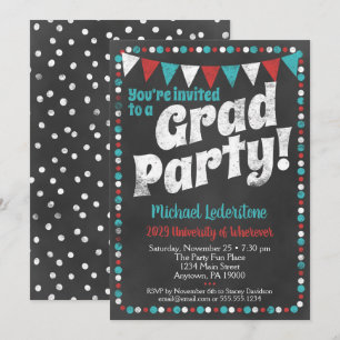 Invitación a la fiesta de graduación de Aqua Red C