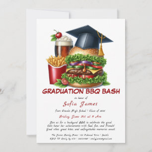 Invitación a la fiesta de graduación de barbacoa  