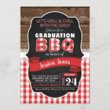 Invitación a la fiesta de graduación de barbacoa
