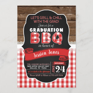 Invitación a la fiesta de graduación de barbacoa