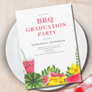 Invitación a la fiesta de graduación de barbacoa