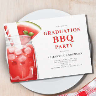 Invitación a la fiesta de graduación de barbacoa