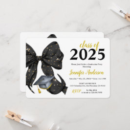 Invitación a la fiesta de graduación de Black/Gold
