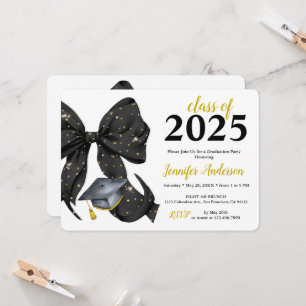 Invitación a la fiesta de graduación de Black/Gold
