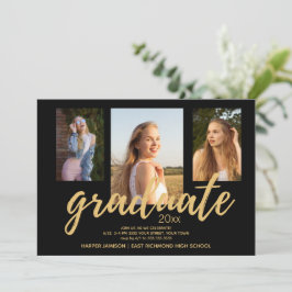 Invitación a la fiesta de graduación de Black Gold