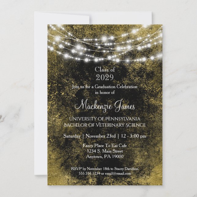 Invitación a la fiesta de graduación de Black Gold (Anverso)