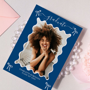 Invitación a la fiesta de graduación de Blue Bow