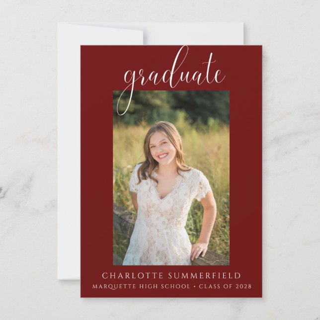 Invitación a la fiesta de graduación de Borgoña (Anverso)