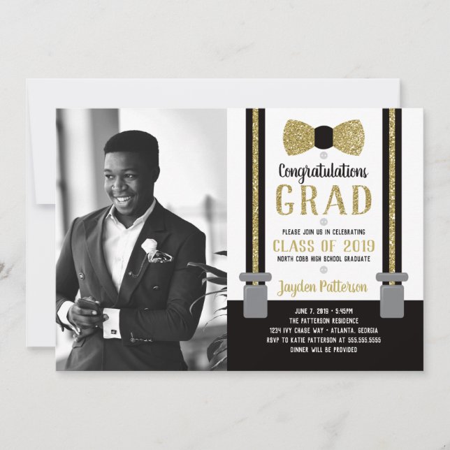 Invitación a la fiesta de graduación de Bow Tie, n (Anverso)