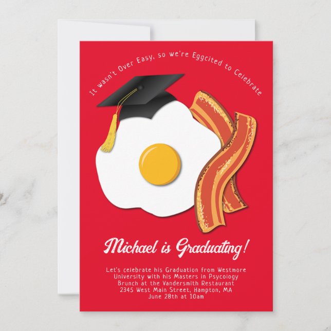 Invitación a la fiesta de graduación de Brunch de  (Anverso)