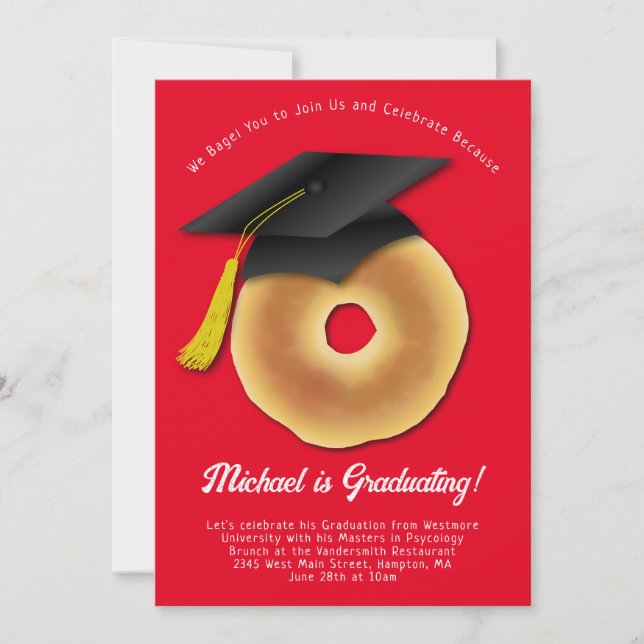 Invitación a la fiesta de graduación de brunch par (Anverso)
