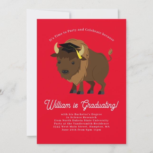 Invitación a la fiesta de graduación de Búfalo Bis (Anverso)
