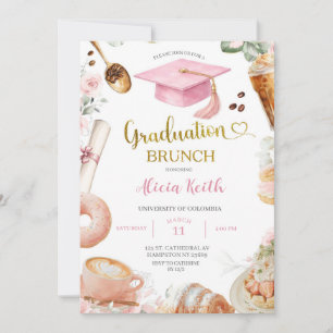 Invitación a la fiesta de graduación de café