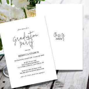 Invitación a la fiesta de graduación de caligrafía