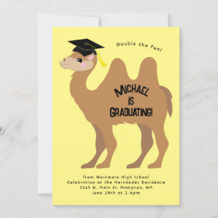 Invitación a la fiesta de graduación de camello do