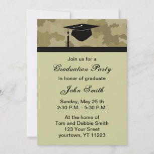 Invitación a la fiesta de graduación de camuflaje 