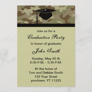 Invitación a la fiesta de graduación de camuflaje 