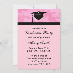 Invitación a la fiesta de graduación de camuflaje