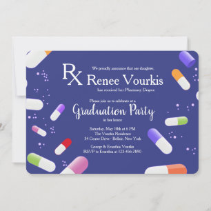 Invitación a la fiesta de graduación de cápsulas d