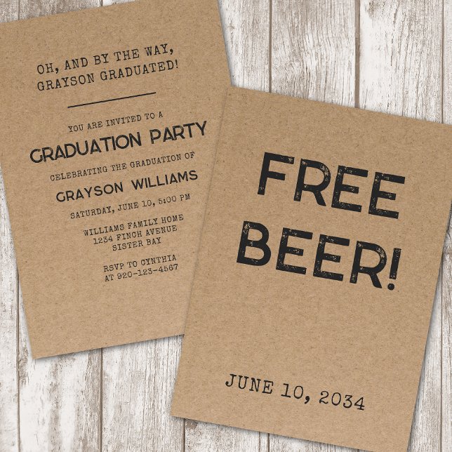 Invitación a la fiesta de graduación de Cerveza Gr (Subido por el creador)