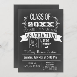 Invitación a la fiesta de graduación de Chalkboard