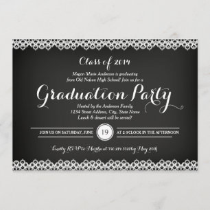 Invitación a la fiesta de graduación de Chalkboard