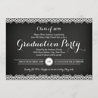 Invitación a la fiesta de graduación de Chalkboard