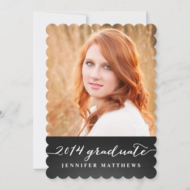 Invitación a la fiesta de graduación de Chalkboard (Anverso)