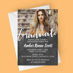 Invitación a la fiesta de graduación de Chalkboard