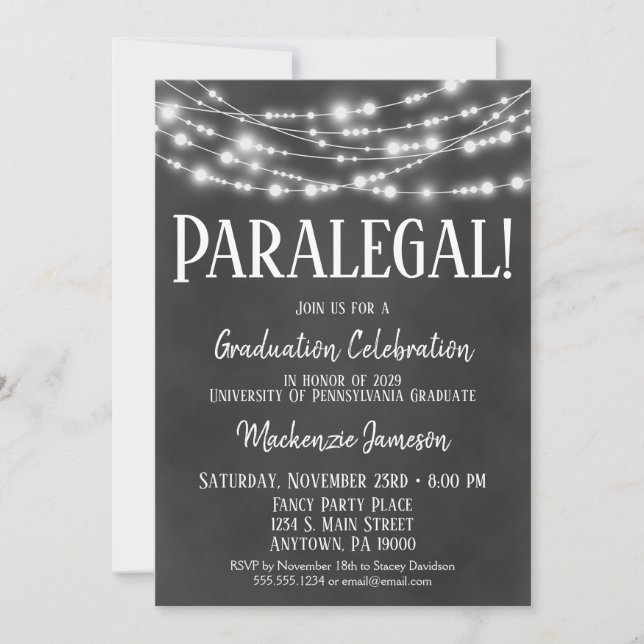 Invitación a la fiesta de graduación de Chalkboard (Anverso)