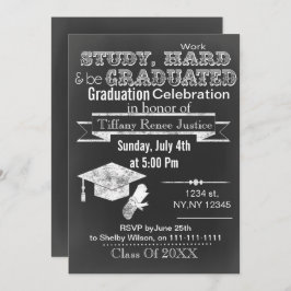 Invitación a la fiesta de graduación de Chalkboard