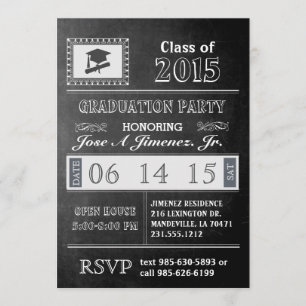 Invitación a la fiesta de graduación de Chalkboard