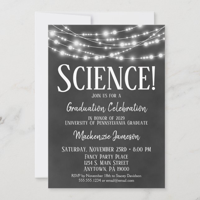 Invitación a la fiesta de graduación de ciencias d (Anverso)