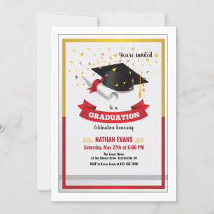 Invitación a la fiesta de graduación de Confetti G