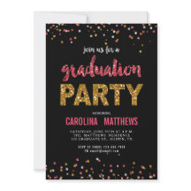 Invitación a la fiesta de graduación de Confetti R