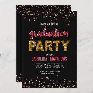 Invitación a la fiesta de graduación de Confetti R