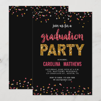Invitación a la fiesta de graduación de Confetti R
