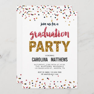 Invitación a la fiesta de graduación de Confetti R