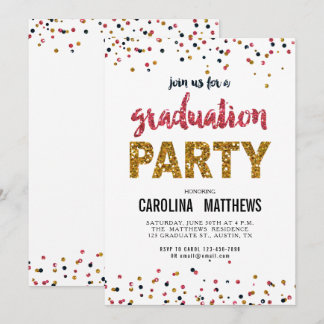 Invitación a la fiesta de graduación de Confetti R