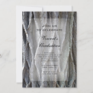 Invitación a la fiesta de graduación de corteza de