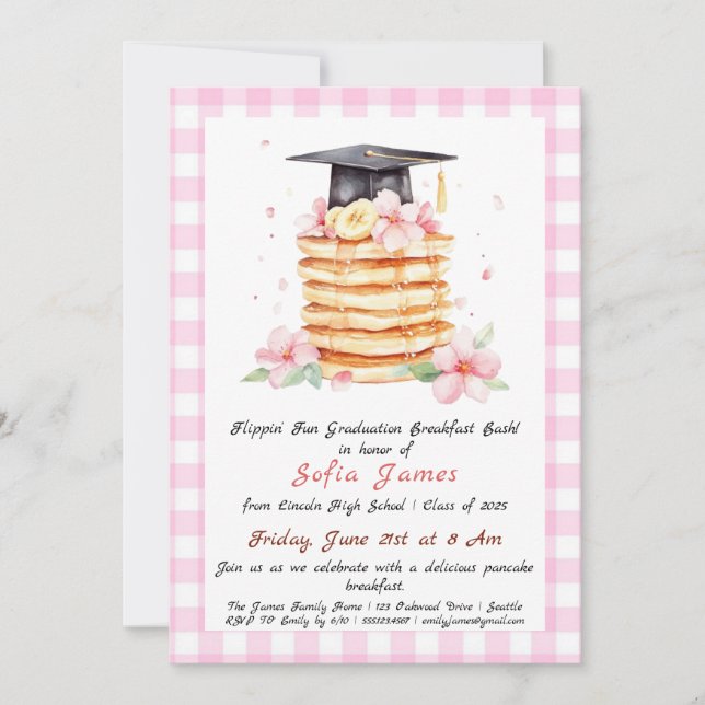 Invitación a la fiesta de graduación de crepes0 (Anverso)