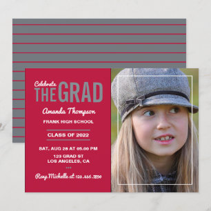 Invitación a la fiesta de graduación de Crimson y 