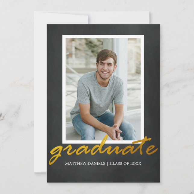 Invitación a la fiesta de graduación de cuadros de (Anverso)