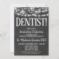 Invitación a la fiesta de graduación de Dentista C