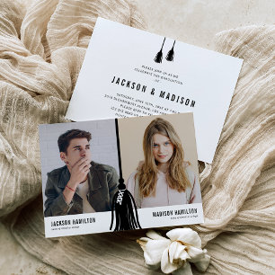 Invitación a la fiesta de graduación de doble unió