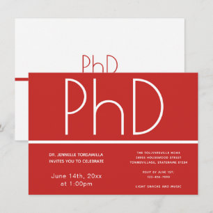 Invitación a la fiesta de graduación de doctorado
