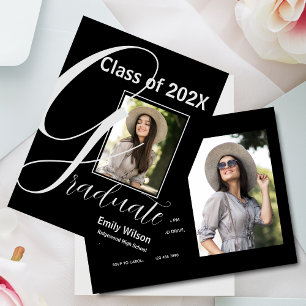 Invitación a la Fiesta de Graduación de dos fotos 