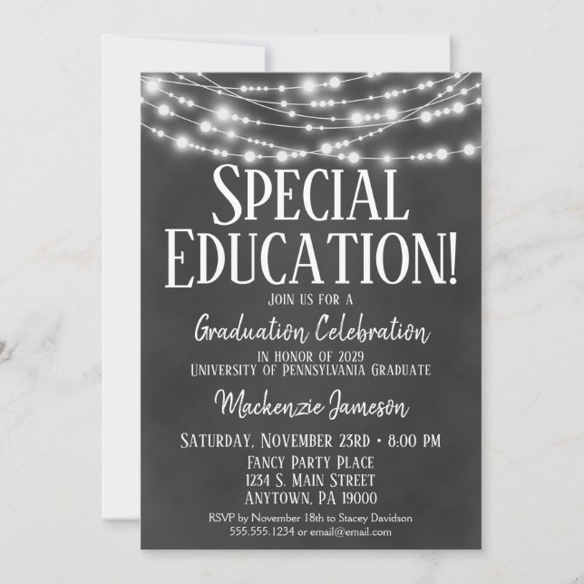 Invitación a la fiesta de graduación de educación  (Anverso)
