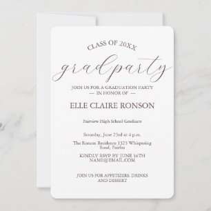 invitación a la fiesta de graduación de elegancia 